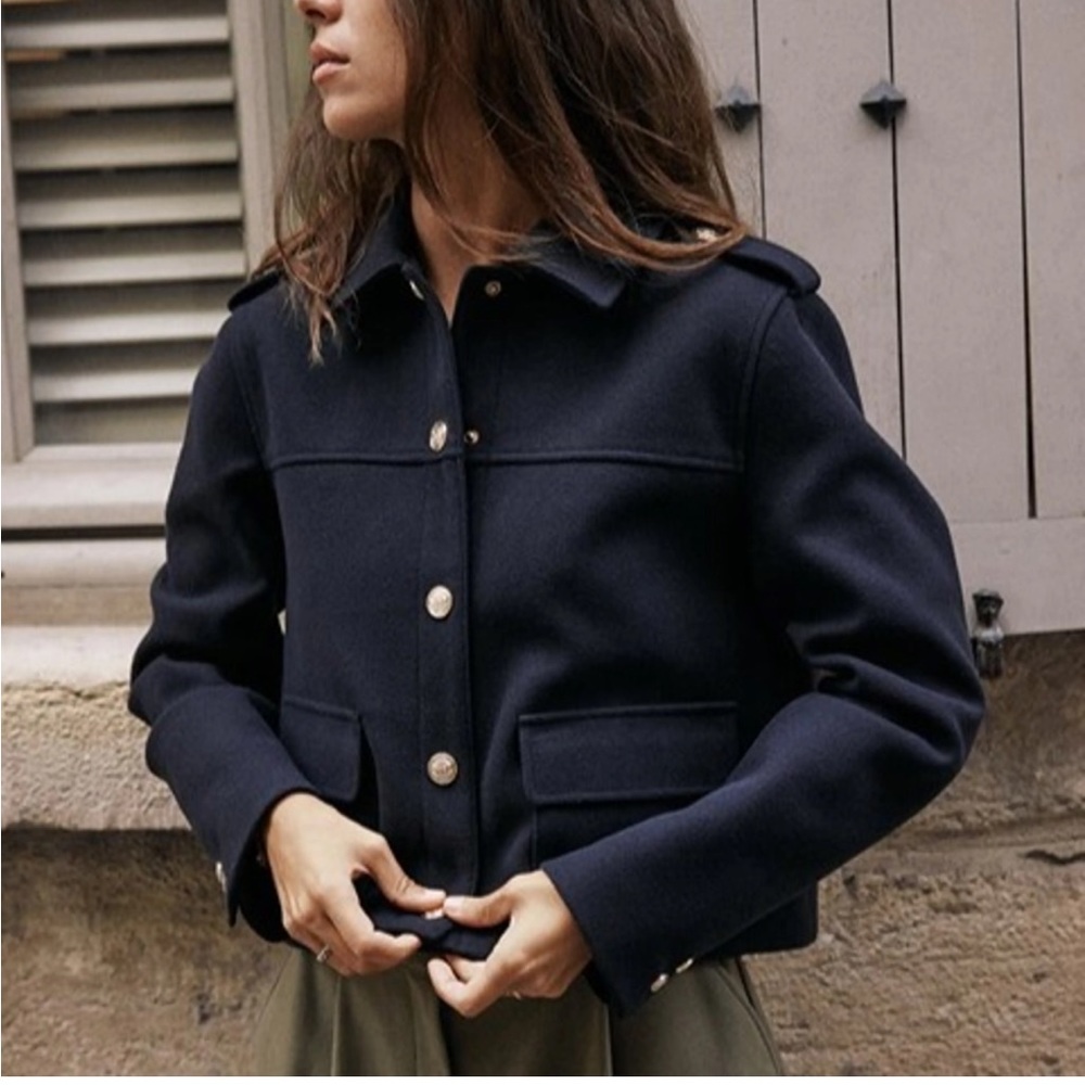 Zara gold button soft touch jacket